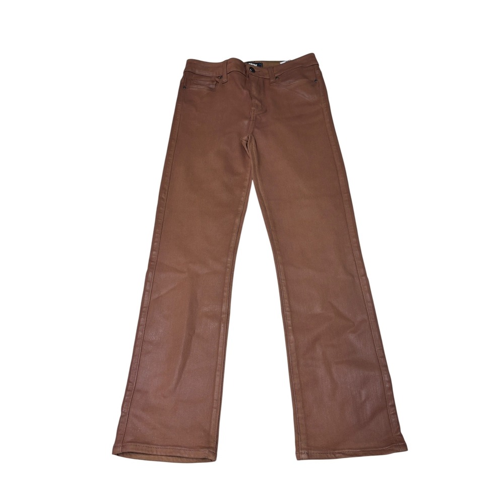Paige Cindy Brown Coated High Rise Straight Leg Jeans Womens 28X27 5547799-1917